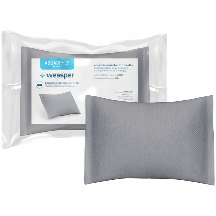 Absorbant de umiditate, Wessper, Cu 1 rezerva, 250 g, Gri/Alb