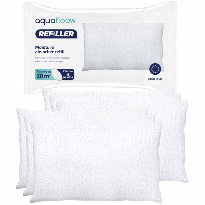 Nedvességelnyelő készlet, Aquaflow, 6 db, Fehér