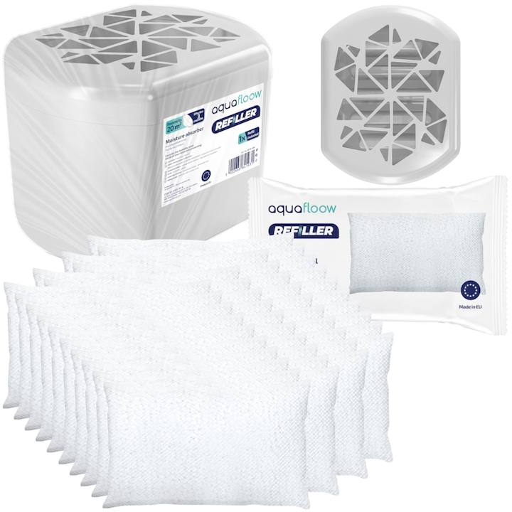 Set 2 dezumidificatoare de aer + rezerve 20x 250g, Wessper, Alb