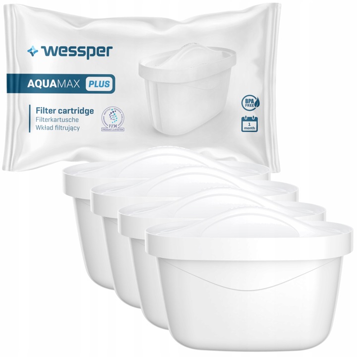 Szűrőkészlet Aquamax szűrőkancsóhoz, Wessper, 4 db, 200L