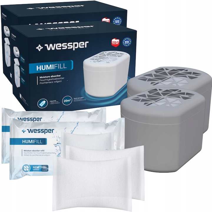 Absorbant umiditate Wessper AquaDryer, reutilizabil, 300g, albastru