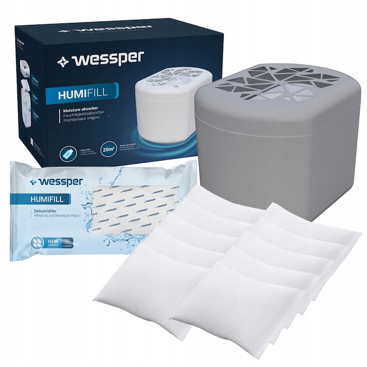 Set 4 rezerve pentru aparatul de dezumidificare, Humistop, 280 g, Multicolor