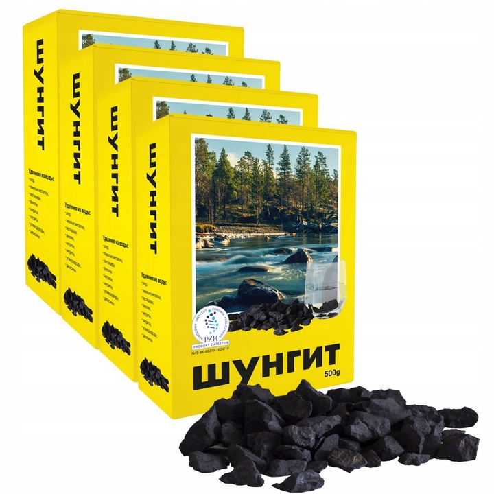 Set 5 pliculete carbune activator de apa si filtru natural, 500g, Negru