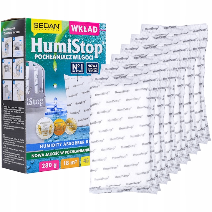 Set 10 absorbante pentru umiditate, Aquafloow, Alb