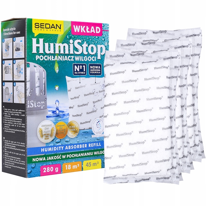 Set absorbante umiditate, Wessper, 250g, Negru/Alb
