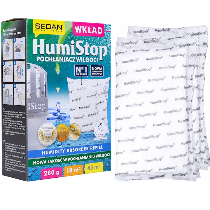 Absorbante umiditate, Wessper, set 3 buc, 250g, gri