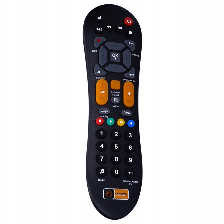 Telecomanda TV, Cyfrowy Polsat, Pentru Cyfrowy Polsat HD7000/HD6000/H5000/HD1000, Negru