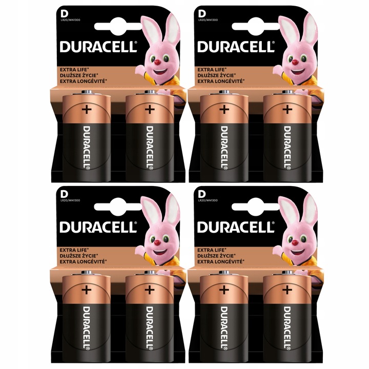 Baterii, Duracell, LR20 D, R20 DURALOCK, 17000mAh, 1.5 V, 8 buc.