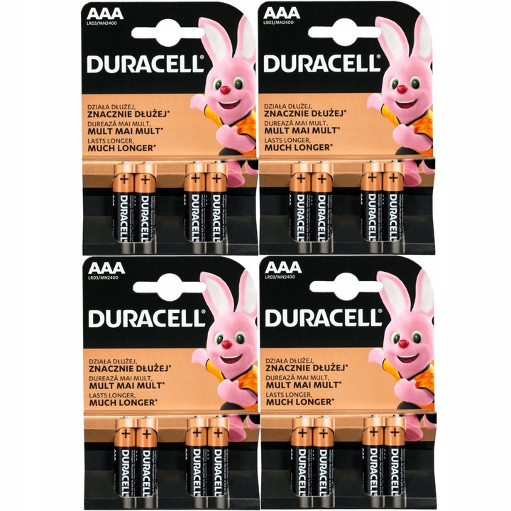 Baterii AAA, Duracell, 1.5 V, 2400 mAh, 16 buc