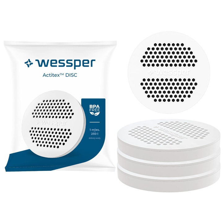 Set 3 filtre de apa, Wessper, Alb