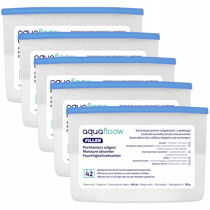 Set 2 buc absorbante umiditate 100 g x 2, Potrivit pentru camerele de zi, dulapuri, bucatarie si baie, precum si pentru rulote si masini, dezumidificator cu parfum discret de vanilie