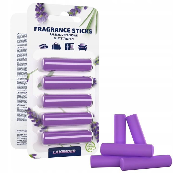 Set 5 odorizante aspirator, Aquafloow, Lavanda, Mov