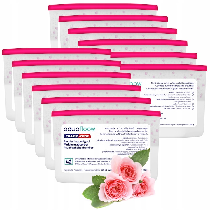 Set 12 filtre pentru un absorbant umiditate, Aquafloow, 280g