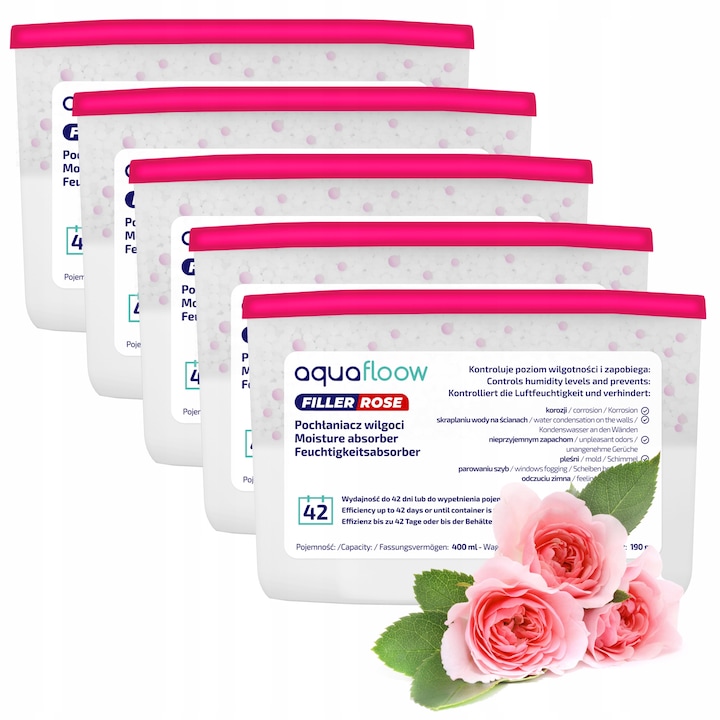 Set 5 rezerve absorbant umiditate Sillar 250g, pentru controlul mucegaiului, utilizare universală