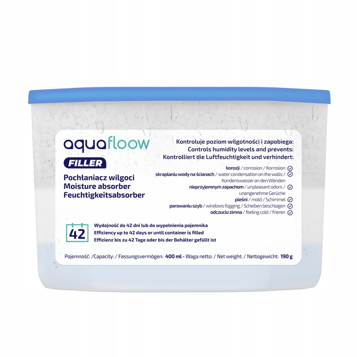Set 2 absorbante de umiditate, Aquafloow 400 ml, 9m²