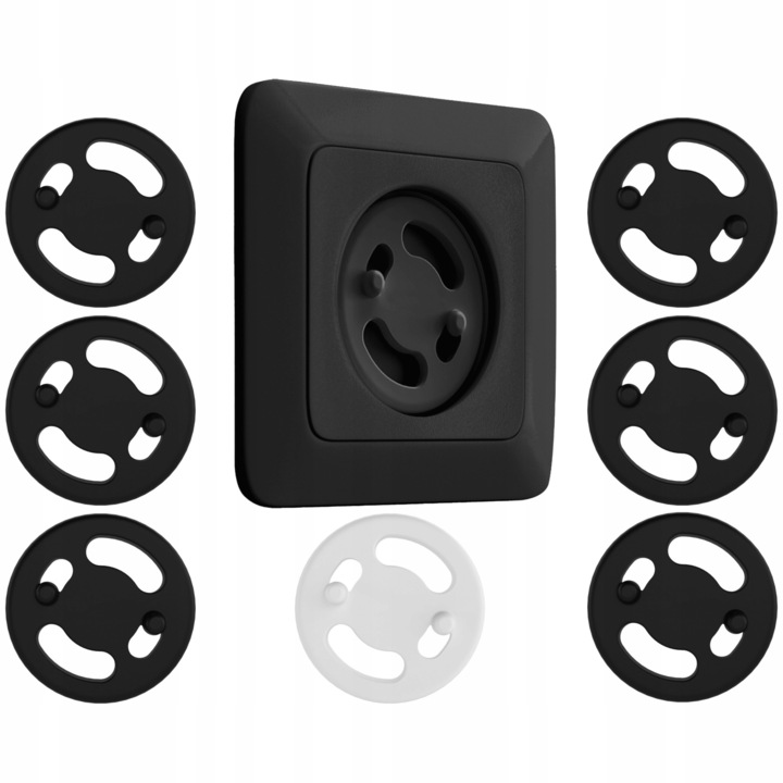 Set 6 protectii priza, Wessper, Negru