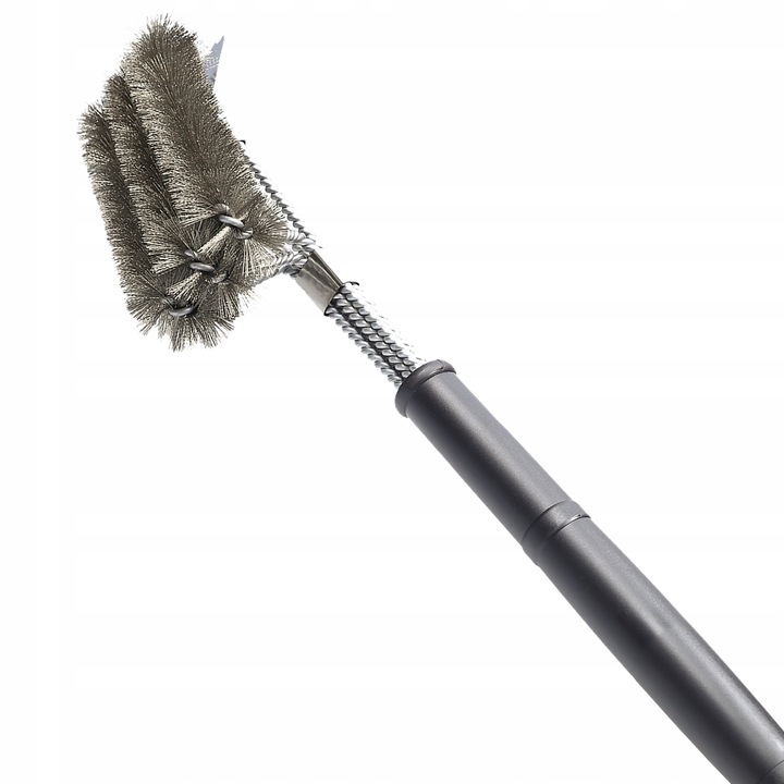 Perie pentru curatat gratar, Sillar, Otel, 43 cm, Negru