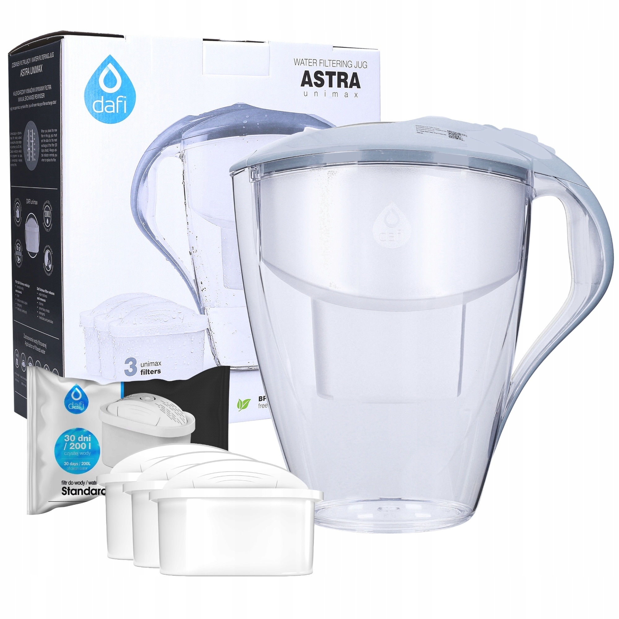 DAFI Astra Unimax caraffa filtrante per acqua 3,0 l menta + cartuccia 