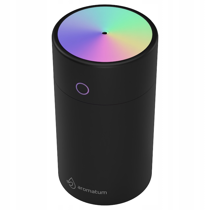 Cyrax Umidificator si Purificator aer ultrasonic portabil, rezervor 200ml, cu ioni negativi, LED 7 culori, rotatie 360 grade, Albastru