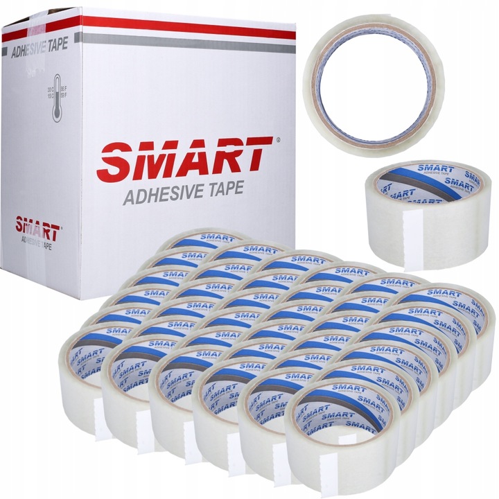 Set 36 role adezive de ambalare, Smart, 48/50y, Transparent