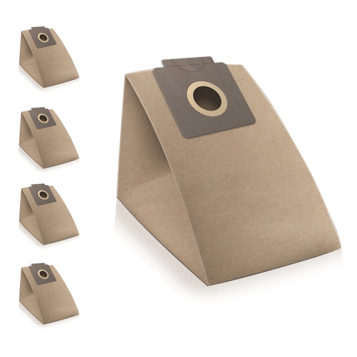 5 db porszívózsák készlet, kompatibilis a KARCHER T 7/1/T 9/1/T 10/1, 30 x 17 cm, barna