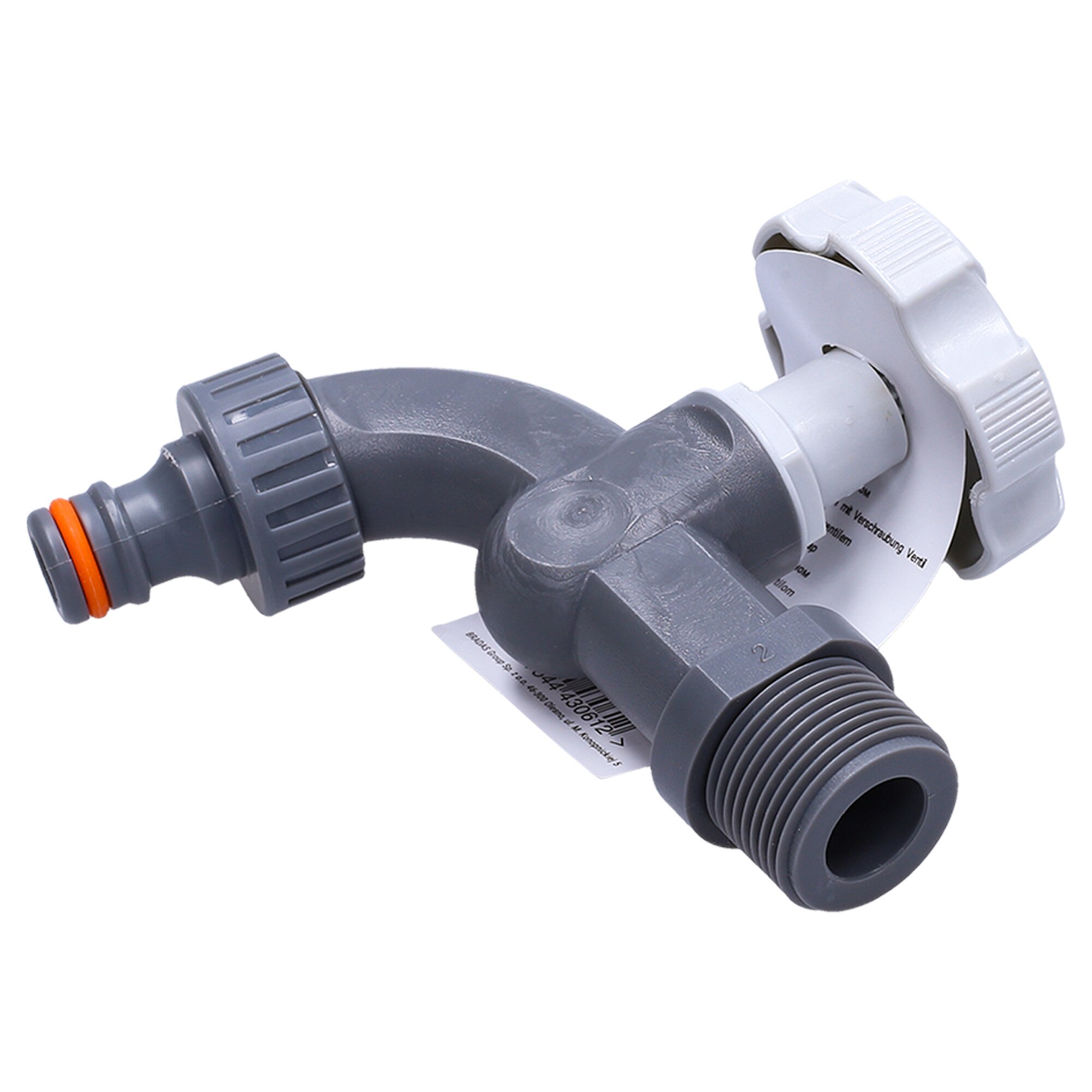 Bradas Layflat Connettore Per Tubo Da Giardino 3/4" Con Acqua Stop – White Line 2156, Bianco