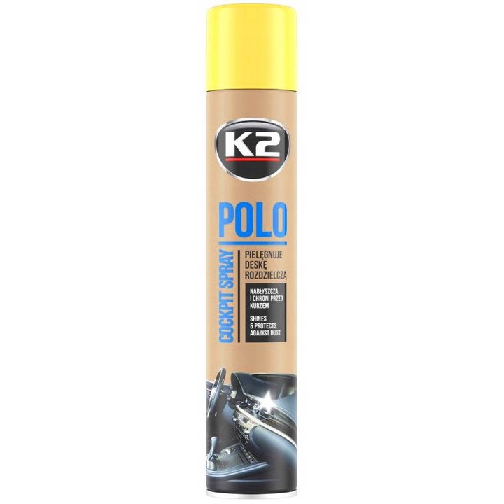 Autóbelső tisztító spray, K2, Citrom illat, 750ml