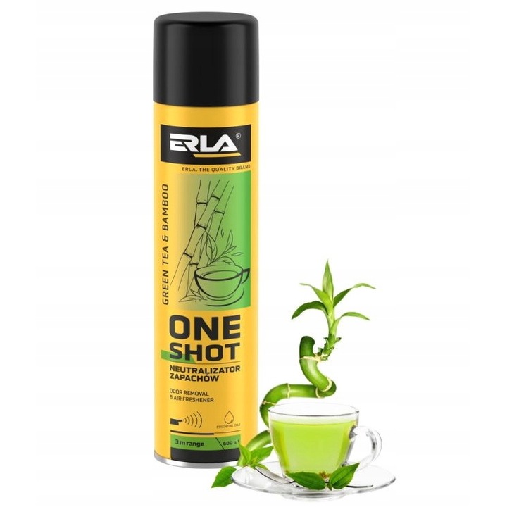 Odorizant aer, Erla ONE SHOT, Parfum de ceai verde si bambus, 600ml