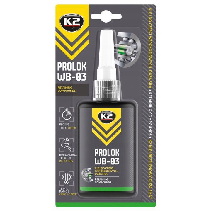 Erős ragasztó koaxiális alkatrészekhez, K2, 50 g