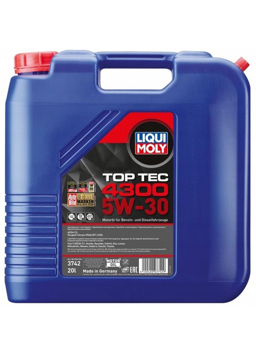 Ulei motor Liqui Moly Top Tec 4300 5W30, 20L, pentru benzina si Diesel