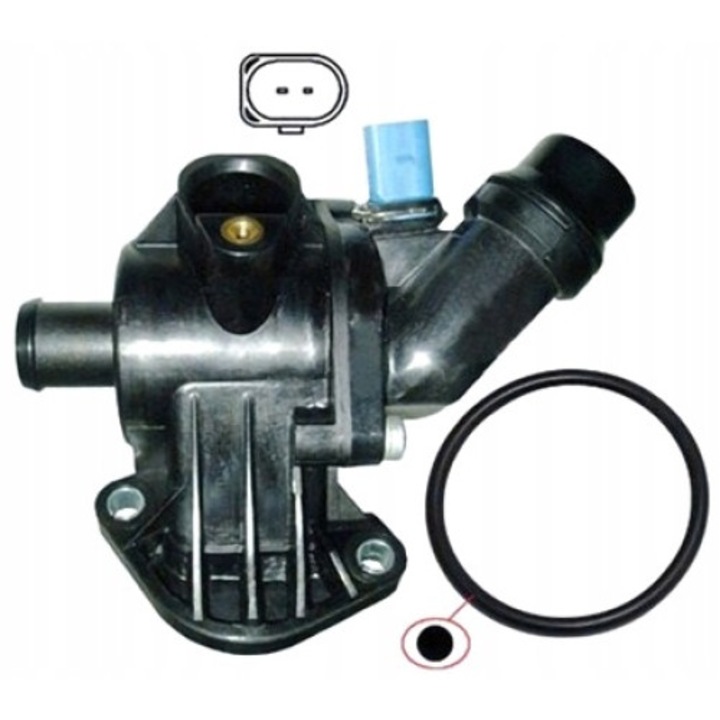 Termostat lichid racire Magneti Marelli, 100°C, cu carcasa, pentru VAG