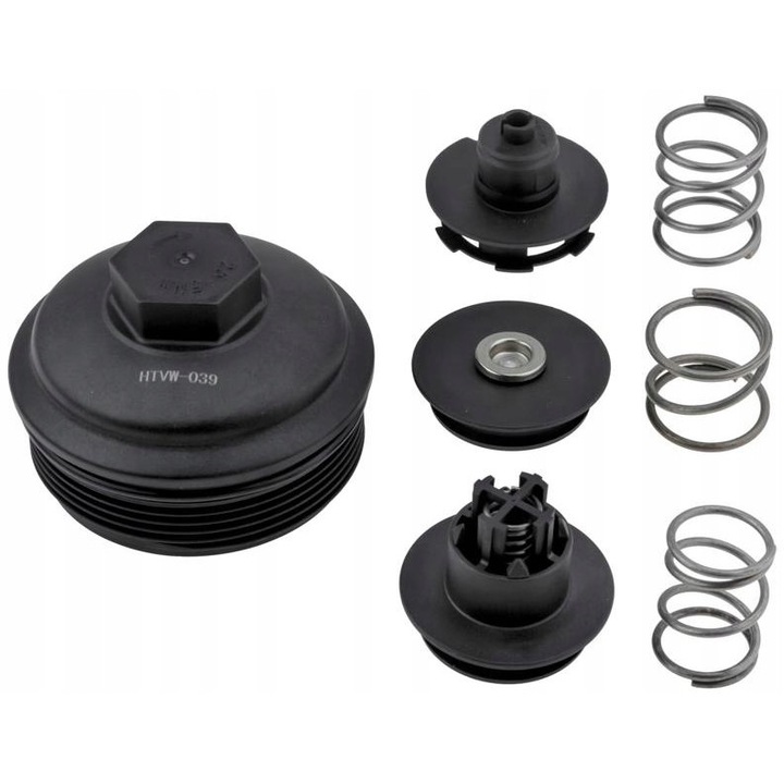 Olajszűrő ház fedele, NTY, CCL-VW-039, Fekete