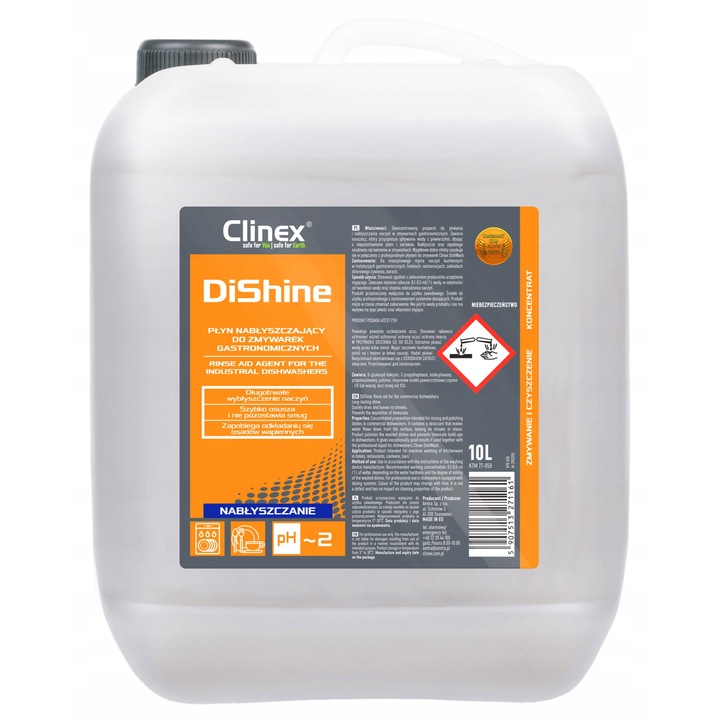 Clinex edényöblítő és -fényező oldat, 10L