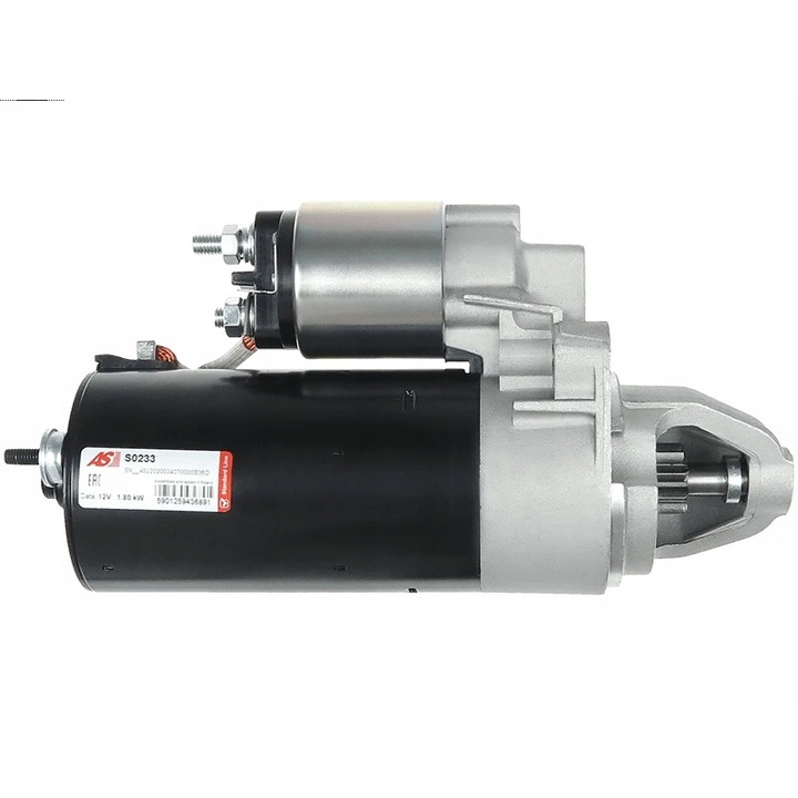 Indító S0233, AS-PL, fém, fekete