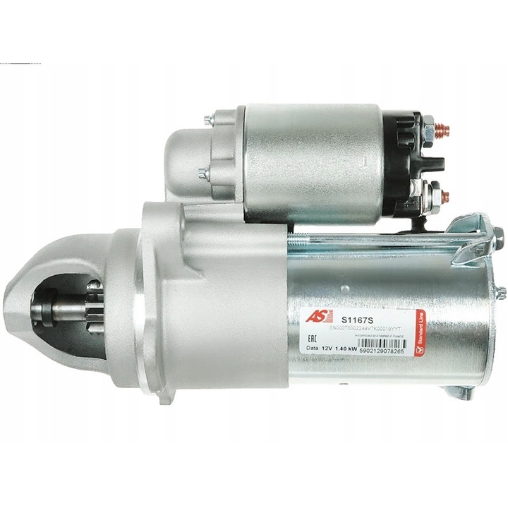 Indító S1167S, AS-PL, Fém, Ezüst