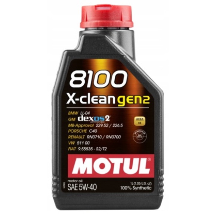 Ulei motor Motul, 8100 X-CLEAN GEN2, 5W40, ACEA C3, 1L