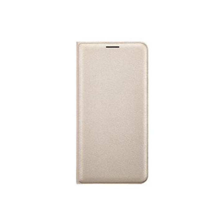 Защитен флип капак за Samsung Galaxy J1, екологична кожа, злато