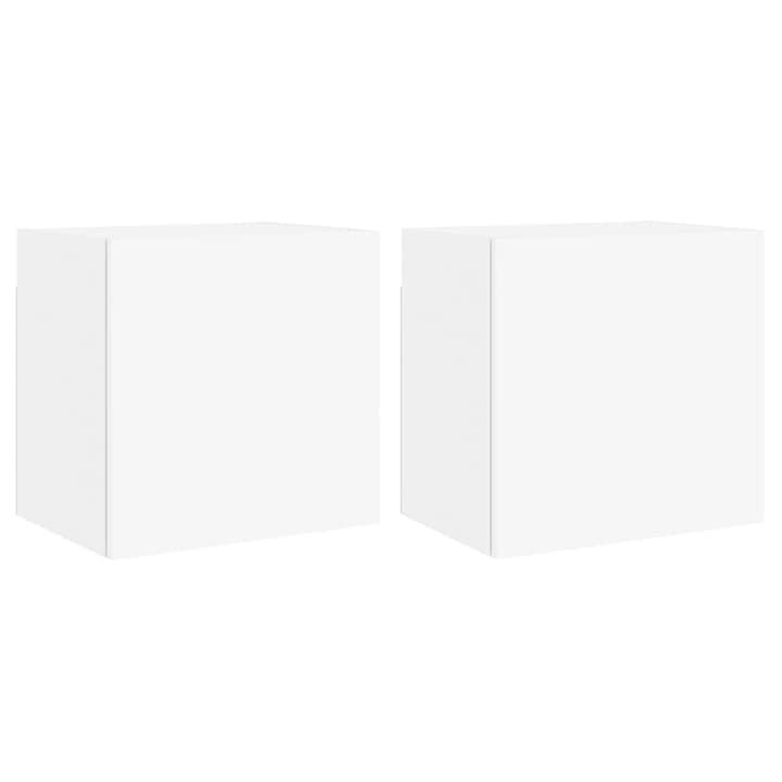 Set comode TV de perete vidaXL, 2 buc., alb, 40,5x30x40 cm, lemn prelucrat,, 13.6 kg