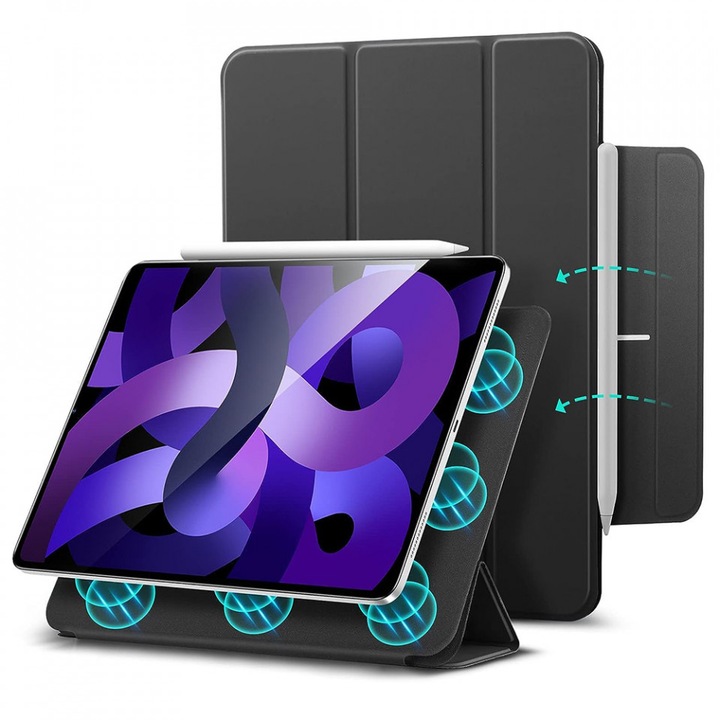 ESR защитно покритие за таблет, Rebound Magnetic, съвместимо с Apple iPad Pro 11 2018/Apple iPad Air 4/5, 2020/2022, Черен