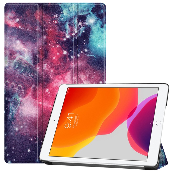 Husa Protectie pentru iPad 10.2 2019/2020/2021, SoLSiA, B52, Nanotextil, Galaxy