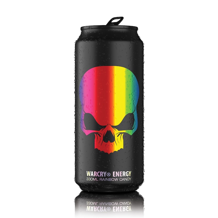 Bautura energizanta Warcry® Energy Drink cu aroma de Rainbow Candy, 330ml