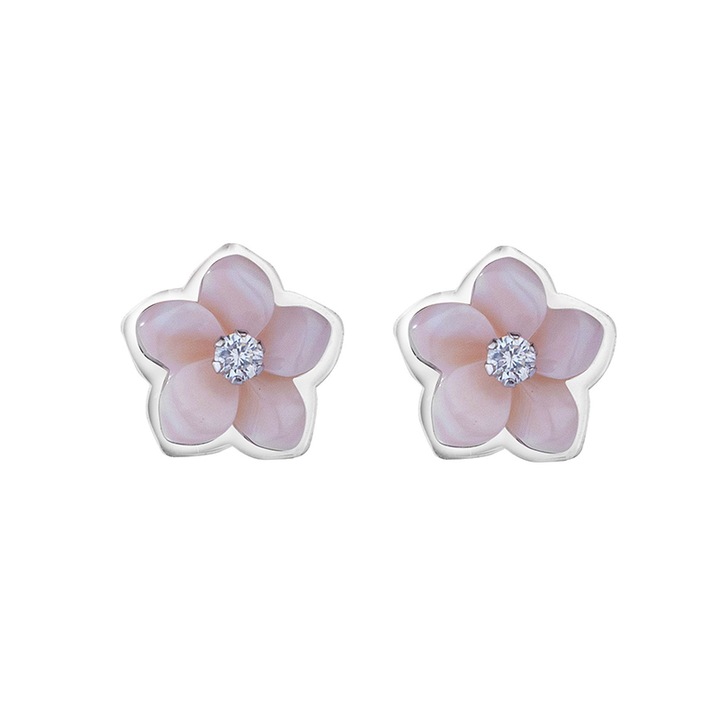 Обеци, Swan Pearls BJ031E, Злато 14К