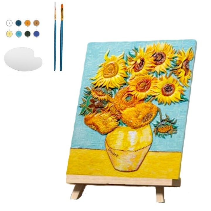 Kit pictura Floarea sorelui, 3D, Multicolor