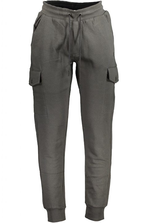 Мъжки спортен панталон с ластик на талията, дизайн с много джобове, тъмносив 55841, Tъмносив, 2XL