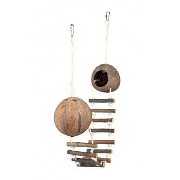 Casuta Din Cocos Trixie Cu Scarita 13-100 Cm 62103 Casuta Din Cocos Trixie Cu Scarita 13-100 Cm 62103