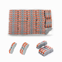 Set 60 conectori cabluri parghie rapida, Policarbonat, 1 Cale, Gri/Portocale
