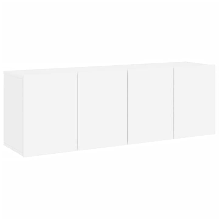 Комплект 2 ТВ скрина Zakito Europe, Стенен монтаж, Дърво, Бял, 60x30x41 см