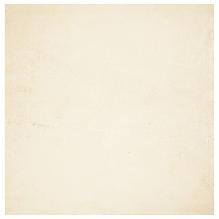 Килим HUARTE с къс косъм vidaXL, мек и миещ се, кремав, 240x240 см, 8.5 Kg