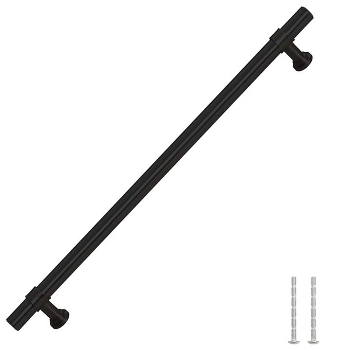 Set manere de dulap vidaXL, 5 buc., negru, 224 mm, otel inoxidabil 155425