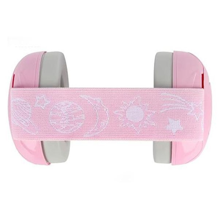 Casti antifonice pentru copii si bebelusi 3-36 luni WePro Store, protectie auditiva in medii zgomotoase, sistem de prindere sigur pentru fontanela, bentita elastica, usor de folosit, Roz cu gri